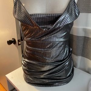 Cowl metallic dress